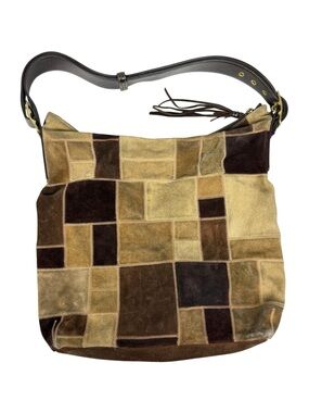 Coach Y2K Rare Suede Patchwork Tassel Hobo Shoulder Bag